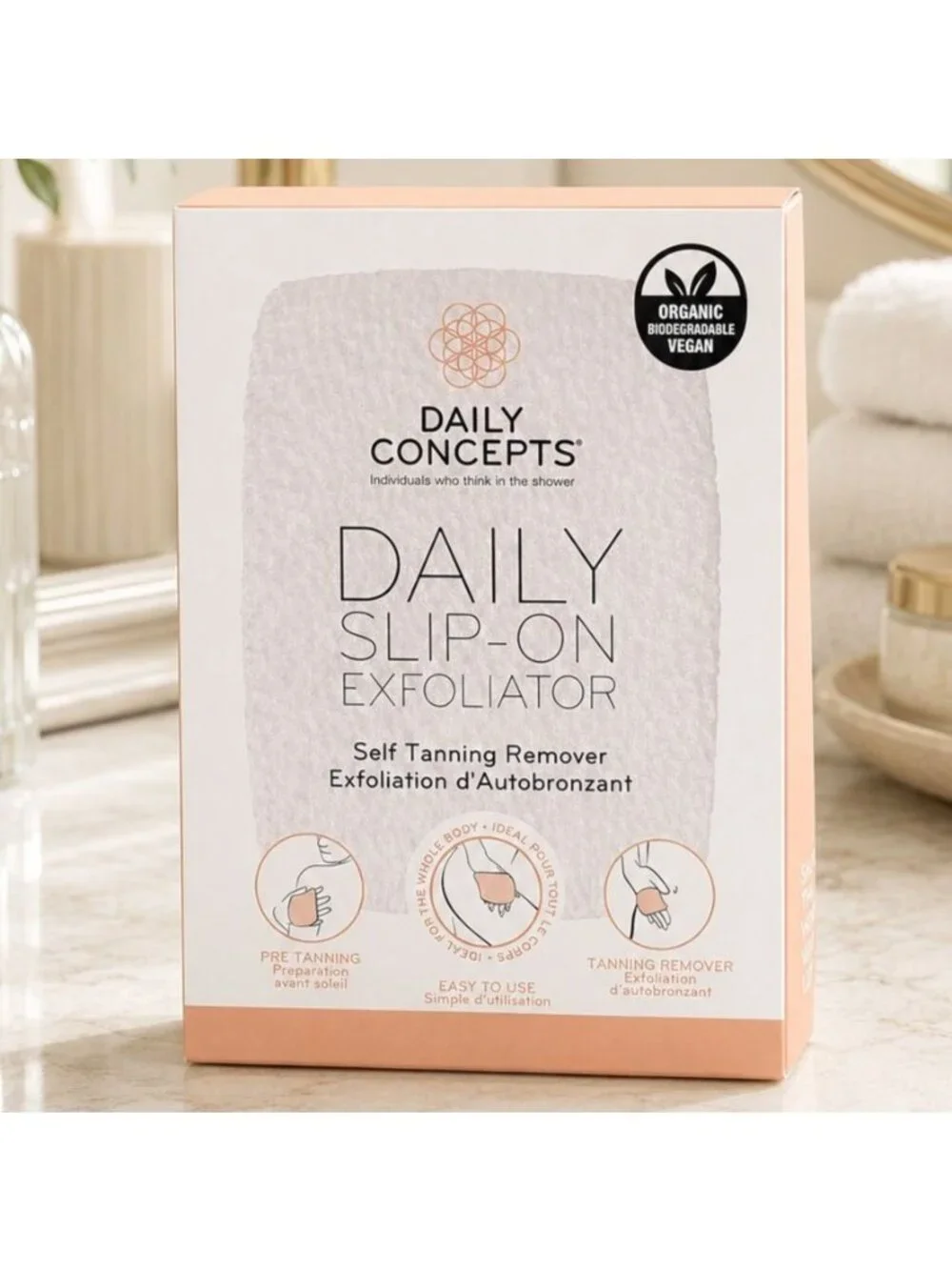 Daily Concepts Daily Slip On Exfoliator Self Tanning Remover Exfoliator - New